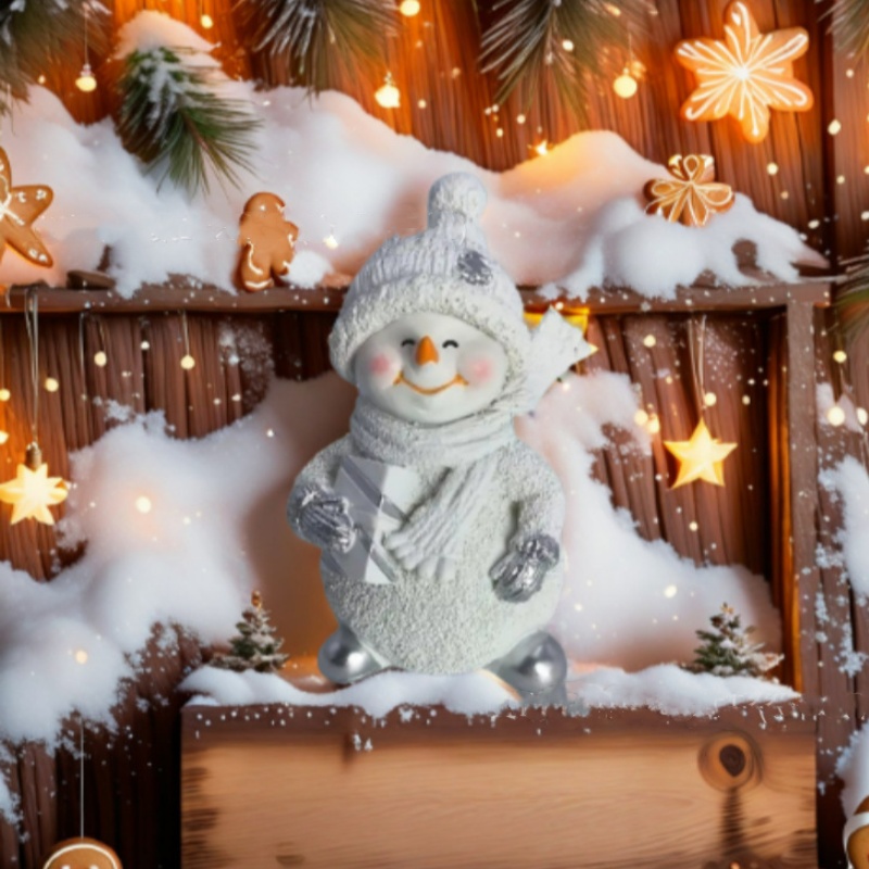 ✨Classic Resin Snowman Figurine – Perfect Holiday Gift! ⛄🎁