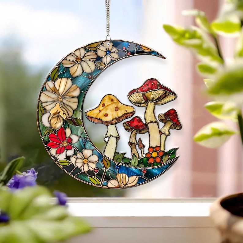 🎁✨2025 Mother's Day Gift Idea – Stunning Mushroom Suncatcher Ornament for Holidays & Special Occasions