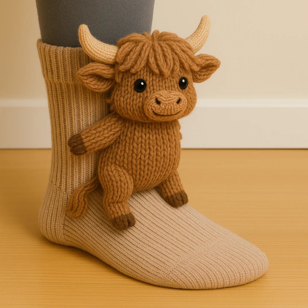 🎁✨ Cozy 3D Knit Animal Socks - Perfect Holiday & Gift Occasion Present! 🎄🐶