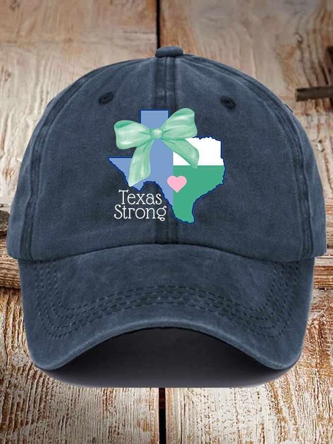 🎁 Retro Texas Strong Green Bow Print Baseball Cap - Perfect Gift for Holidays & Special Occasions! 🤠