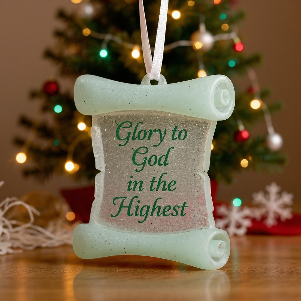 🎁✨Sea Glass Scroll Christmas Tree Ornament – Perfect Holiday Gift & Keepsake!