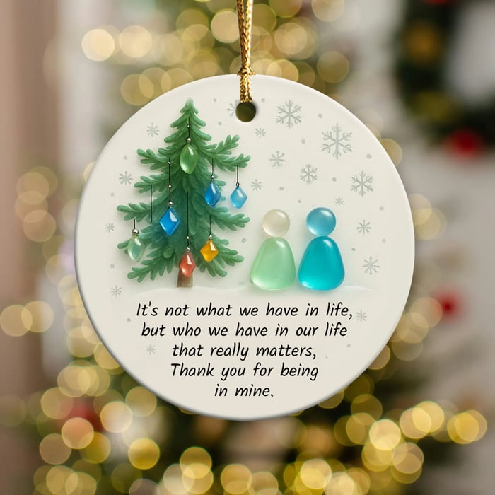 🎁✨ Timeless Sea Glass Friendship Ornament – Perfect Holiday & Special Occasion Gift!