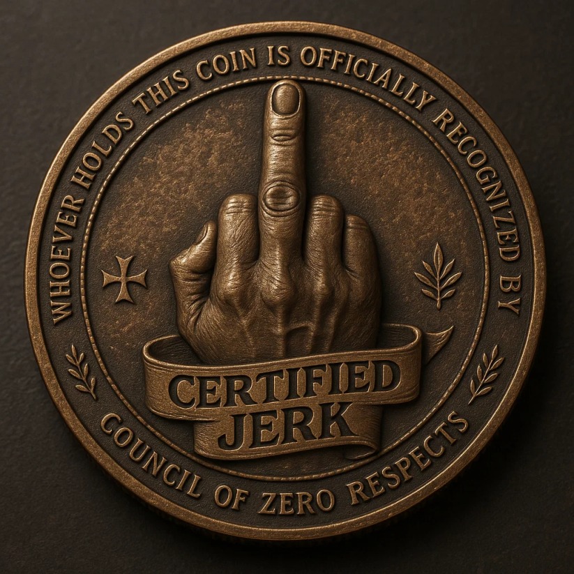 Certified Jerk Coin – Bold & Unapologetic Gift for Holidays & Special Occasions! 💀🎁