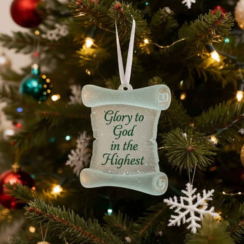 🎁✨Sea Glass Scroll Christmas Tree Ornament – Perfect Holiday Gift & Keepsake!