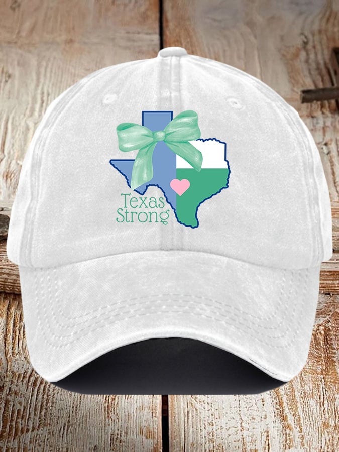 🎁 Retro Texas Strong Green Bow Print Baseball Cap - Perfect Gift for Holidays & Special Occasions! 🤠