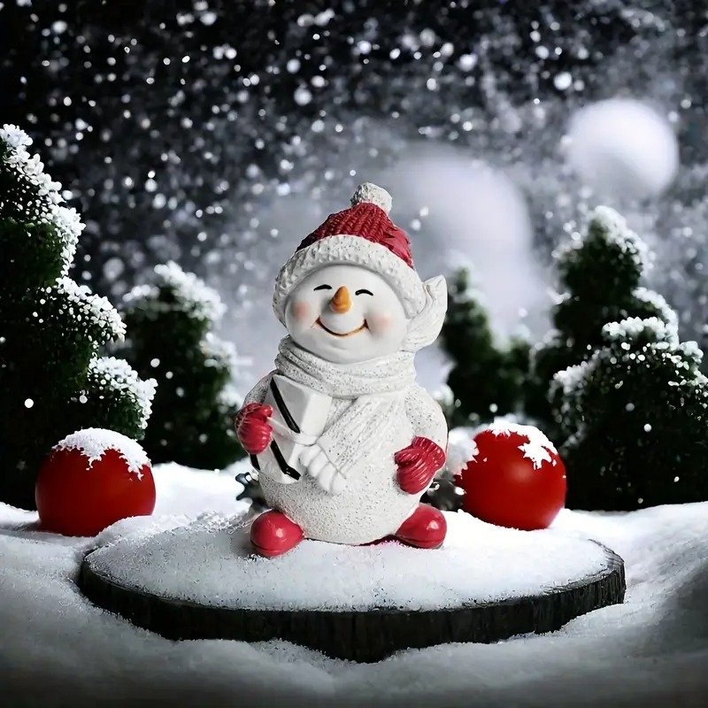 ✨Classic Resin Snowman Figurine – Perfect Holiday Gift! ⛄🎁