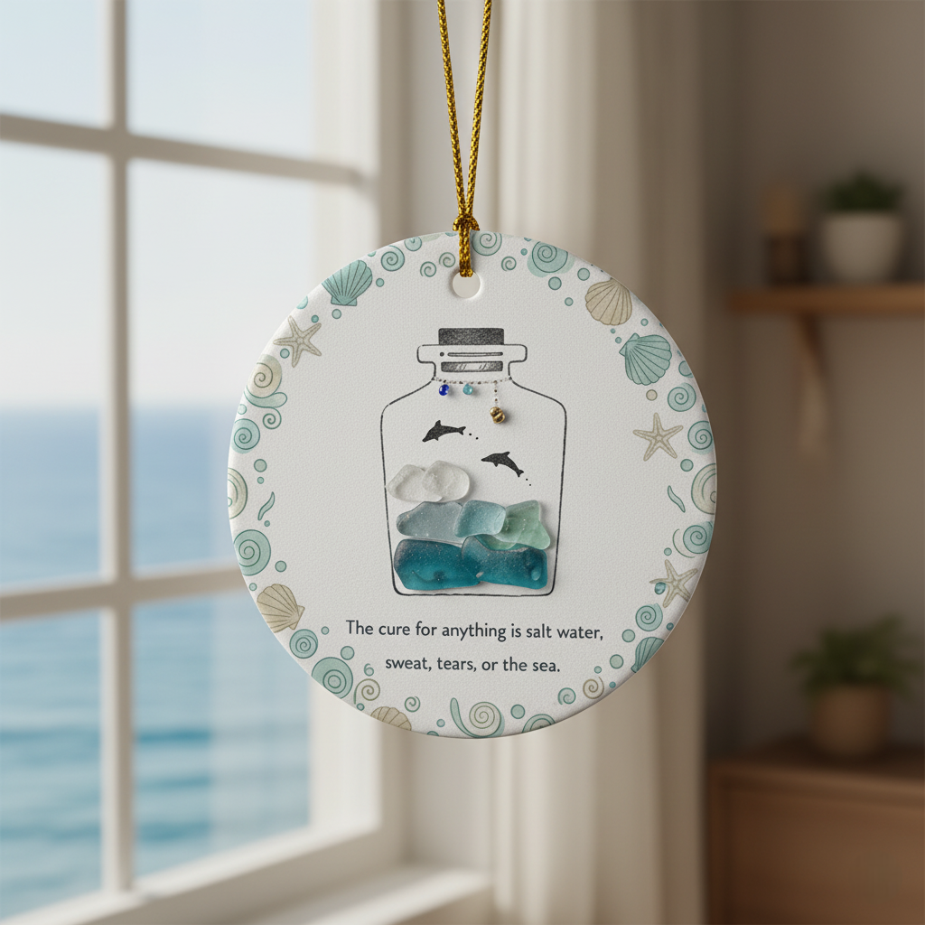 🌊✨ Handcrafted Ocean Sea Glass Ornament – Perfect Holiday & Special Occasion Gift!