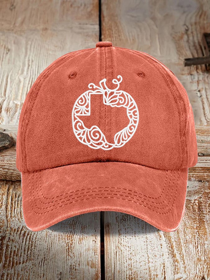 🎁 Retro Texas Strong Fall Pumpkins Print Baseball Cap – Perfect Holiday Gift! 🍂