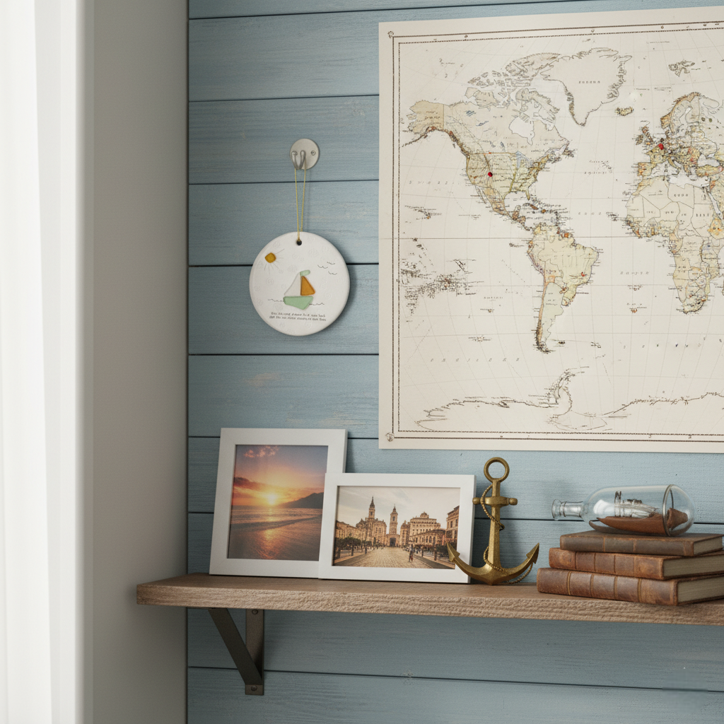 🌊✨ Sea Glass Sailboat Serenity Ornament – Perfect Holiday & Special Occasion Gift