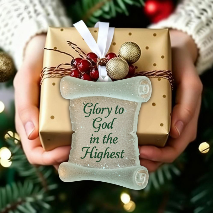 🎁✨Sea Glass Scroll Christmas Tree Ornament – Perfect Holiday Gift & Keepsake!