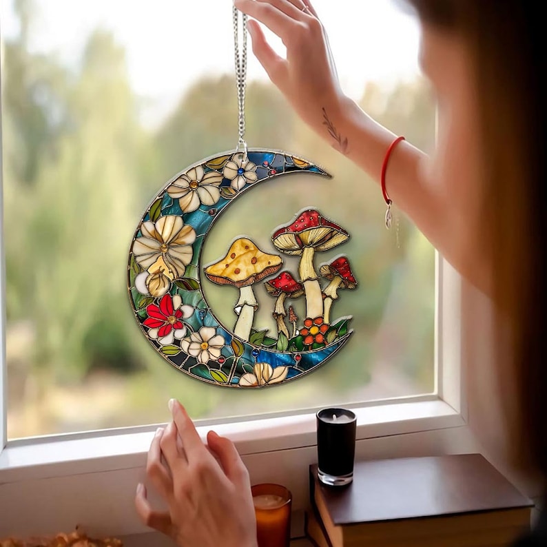 🎁✨2025 Mother's Day Gift Idea – Stunning Mushroom Suncatcher Ornament for Holidays & Special Occasions