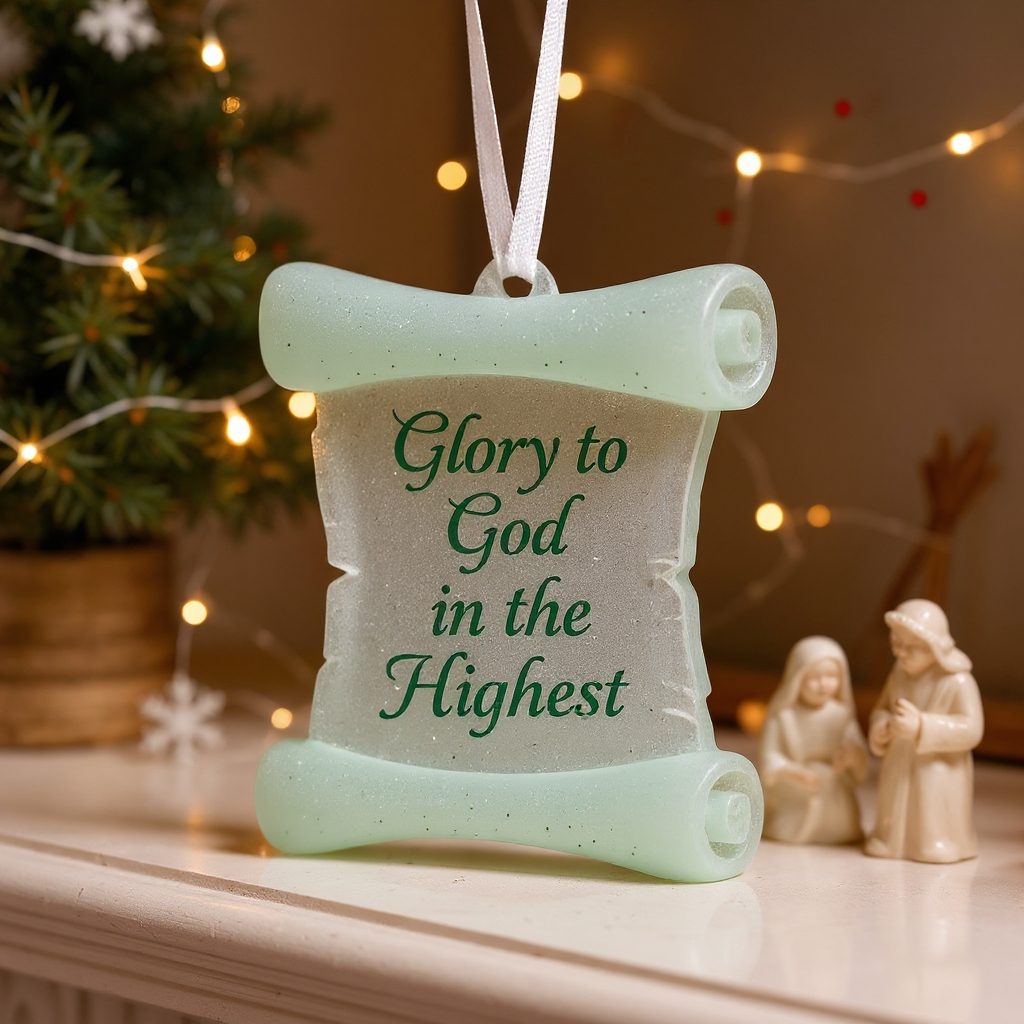 🎁✨Sea Glass Scroll Christmas Tree Ornament – Perfect Holiday Gift & Keepsake!