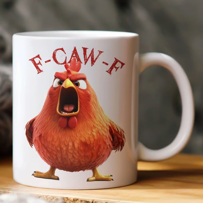 🎁 F-Caw-F Humorous Chicken Mug - Perfect Gift for Holidays & Special Occasions! 🐔😂