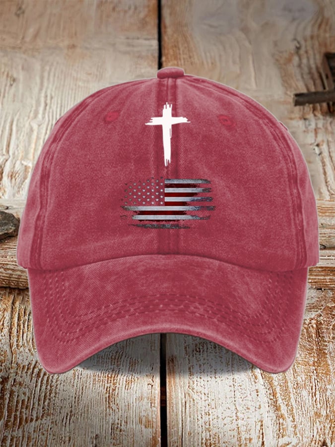 🎁🇺🇸 Flag Cross Print Baseball Cap – Perfect Holiday & Special Occasion Gift