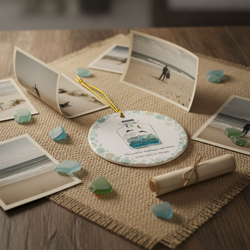 🌊✨ Handcrafted Ocean Sea Glass Ornament – Perfect Holiday & Special Occasion Gift!