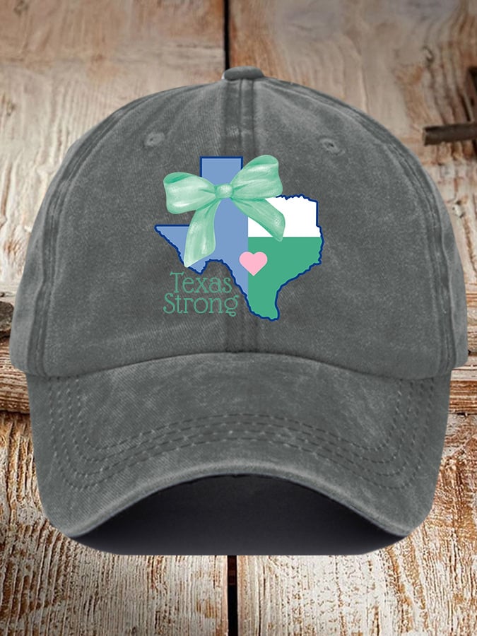 🎁 Retro Texas Strong Green Bow Print Baseball Cap - Perfect Gift for Holidays & Special Occasions! 🤠