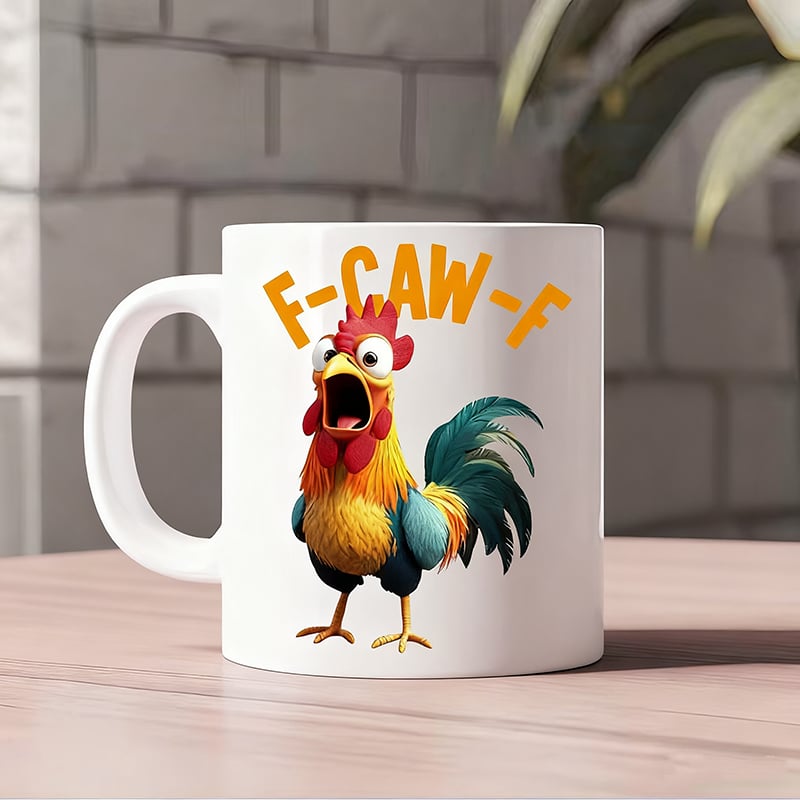🎁 F-Caw-F Humorous Chicken Mug - Perfect Gift for Holidays & Special Occasions! 🐔😂