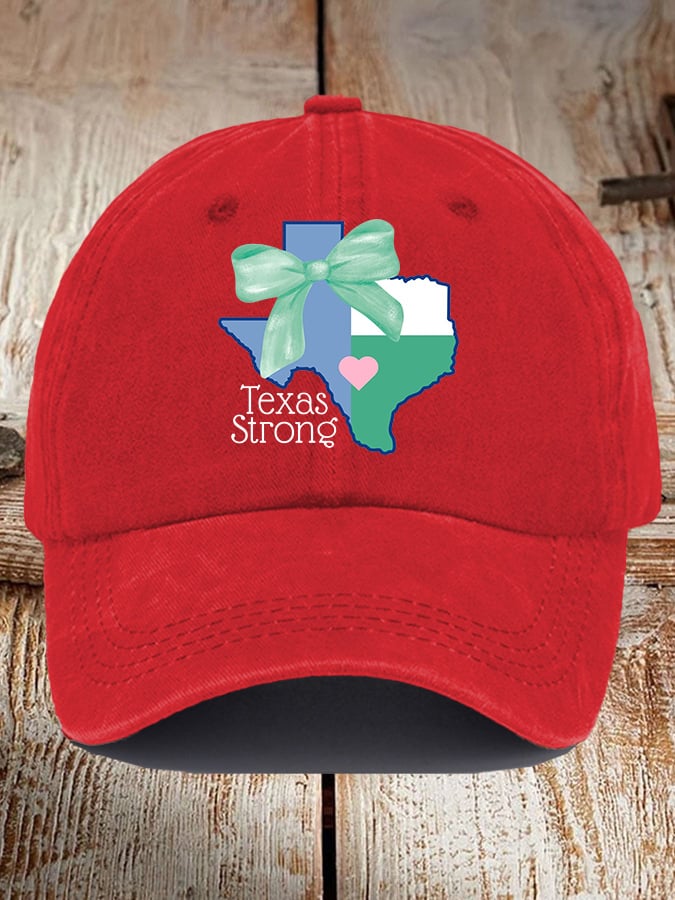 🎁 Retro Texas Strong Green Bow Print Baseball Cap - Perfect Gift for Holidays & Special Occasions! 🤠