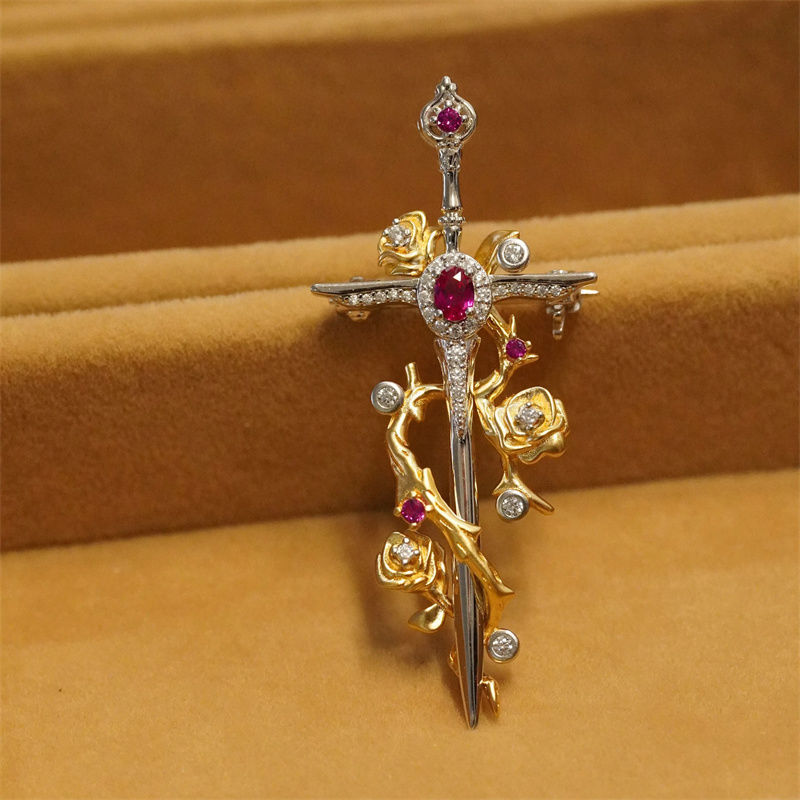 🌹🗡 Thorns Rose Flower Brooch - Perfect Gift for Holidays & Special Occasions 💝