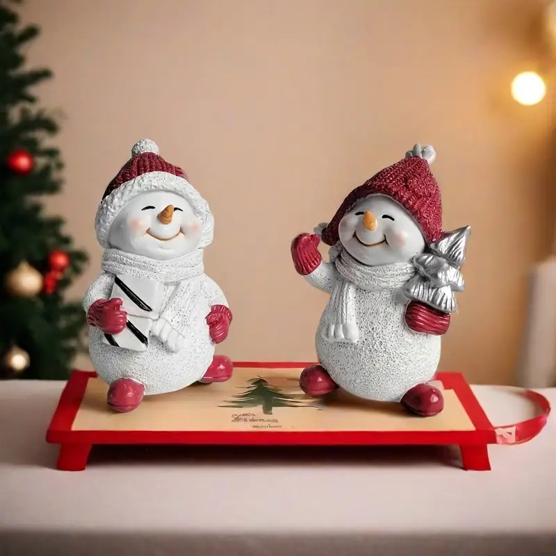 ✨Classic Resin Snowman Figurine – Perfect Holiday Gift! ⛄🎁