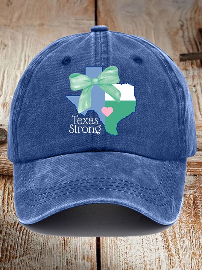 🎁 Retro Texas Strong Green Bow Print Baseball Cap - Perfect Gift for Holidays & Special Occasions! 🤠