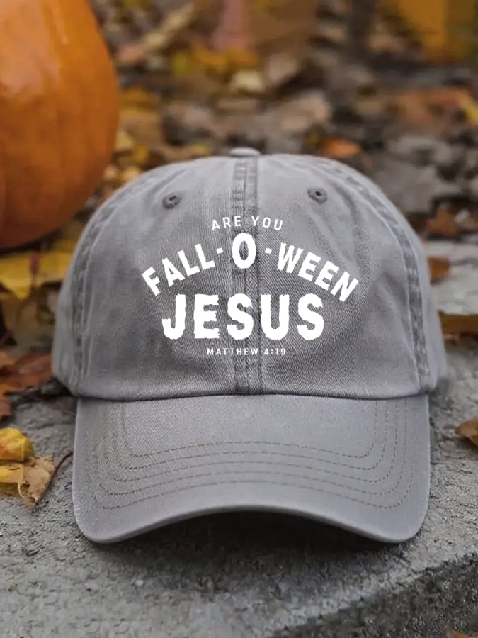 🎃👑 Unisex 'Are You Fall-O-Ween Jesus' Baseball Cap – Perfect Holiday & Gift Occasion Present!