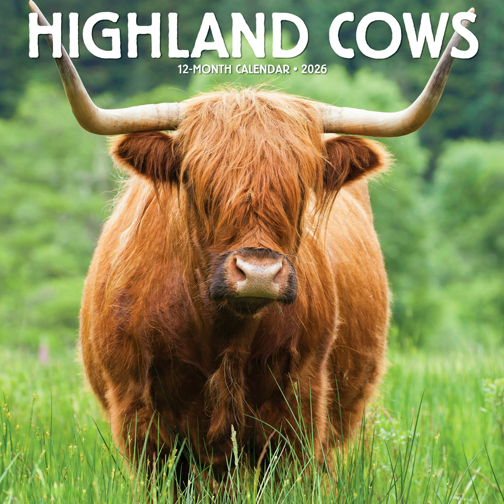 🐮🎁 Highland Cows 2026 Wall Calendar - Perfect Gift for Holidays & Special Occasions