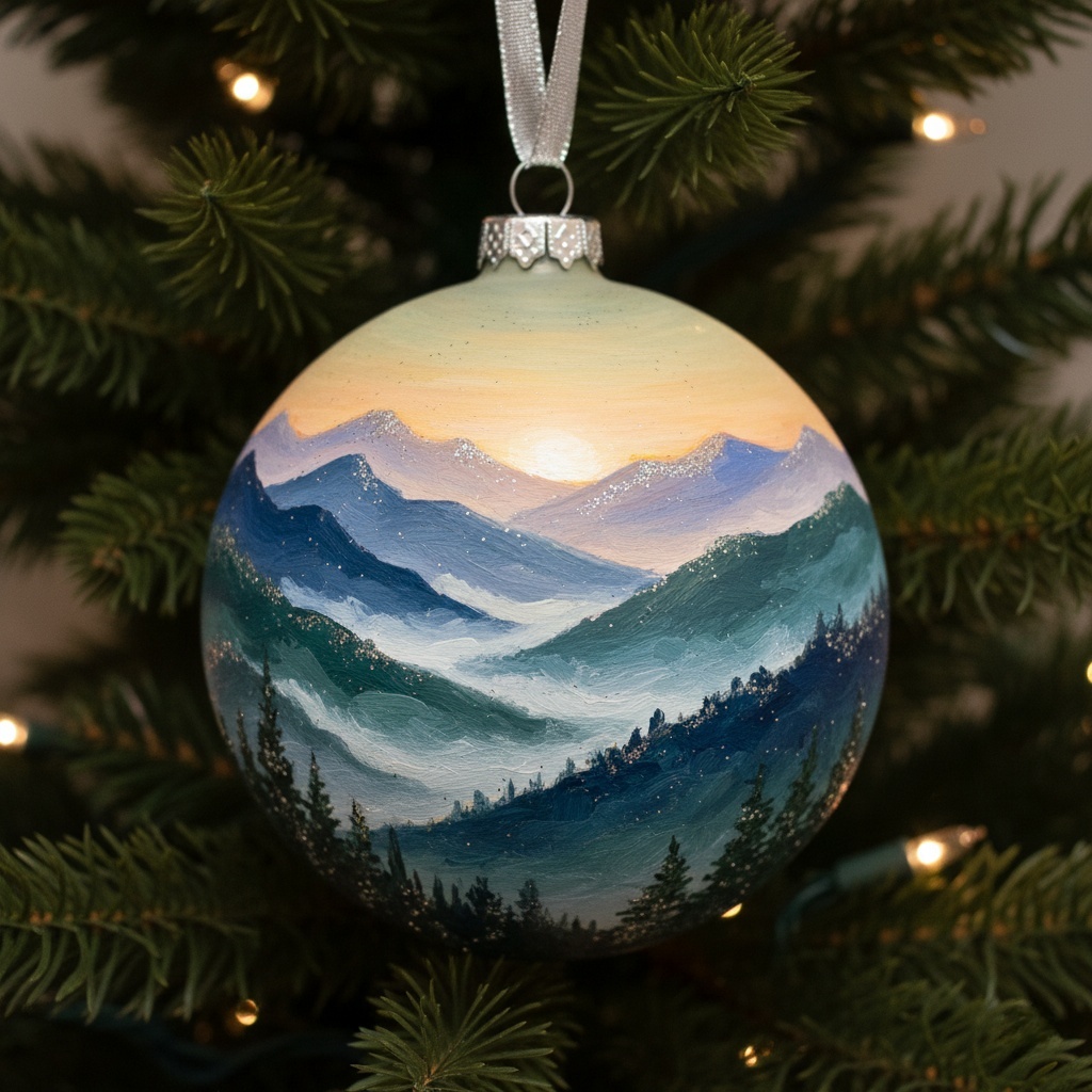 🎁✨ American Natural Wonders Collection – Hand-Painted Glass Ornaments, Perfect Holiday Gift 🎄