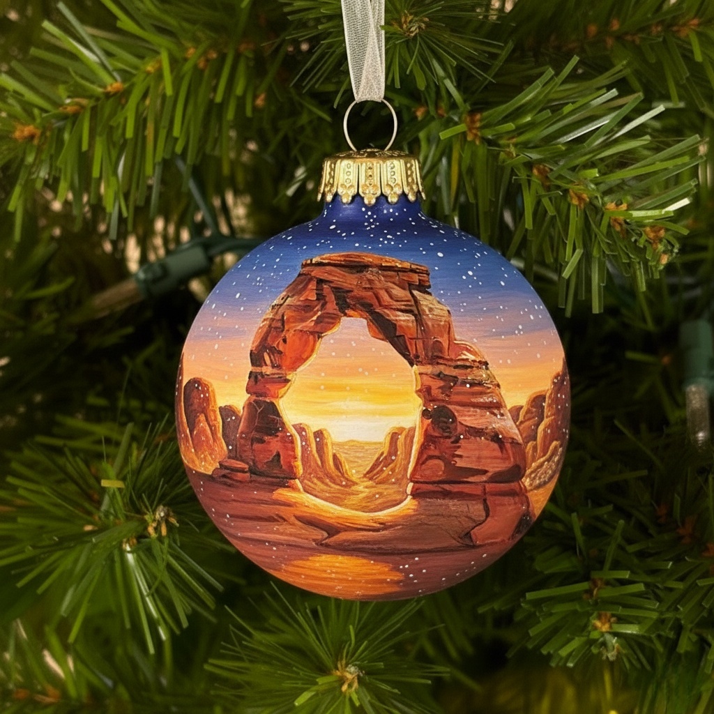 🎁✨ American Natural Wonders Collection – Hand-Painted Glass Ornaments, Perfect Holiday Gift 🎄