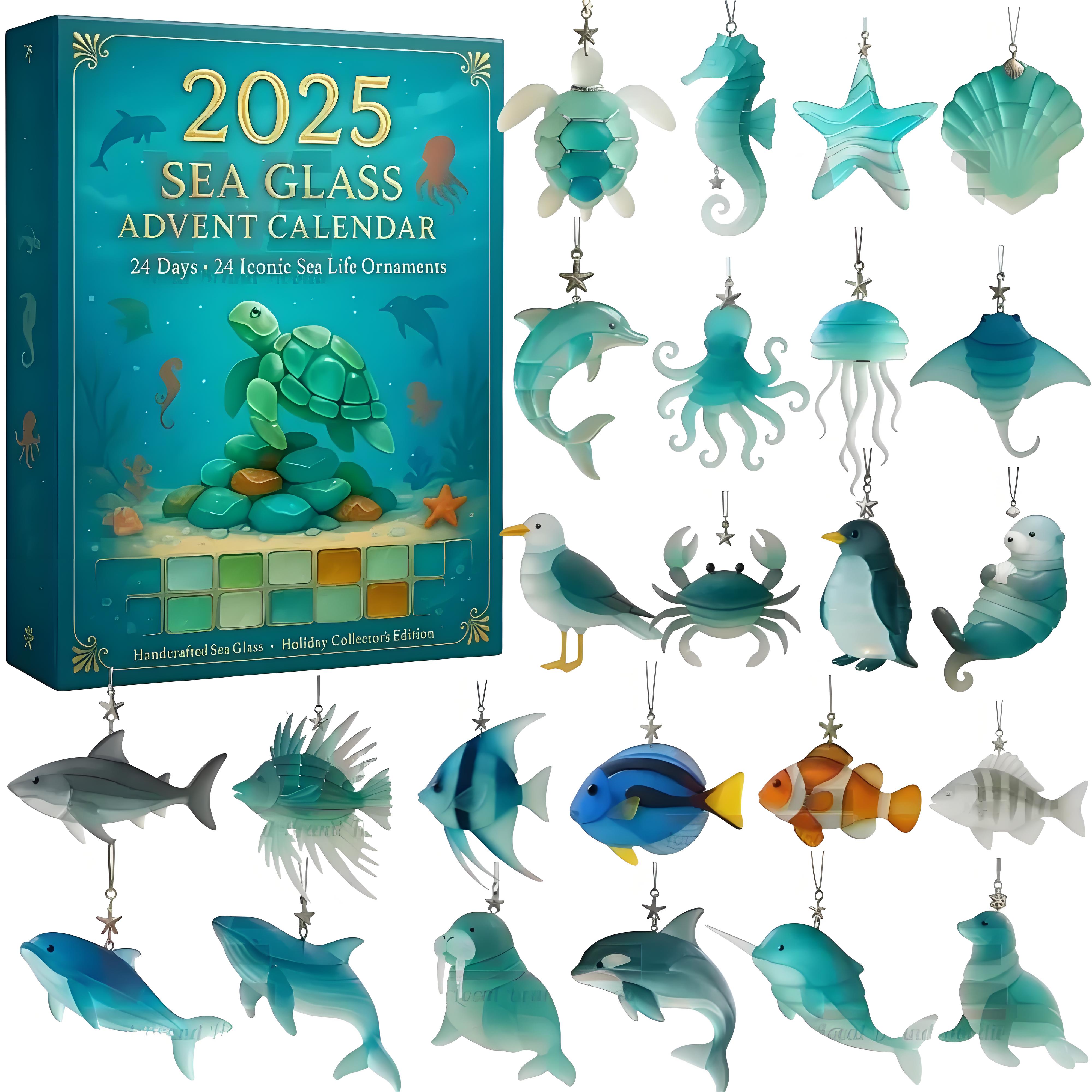 2025 Sea Glass Marine Life Advent Calendar 🎁🐚 – Perfect Holiday Gift & Special Occasion Present