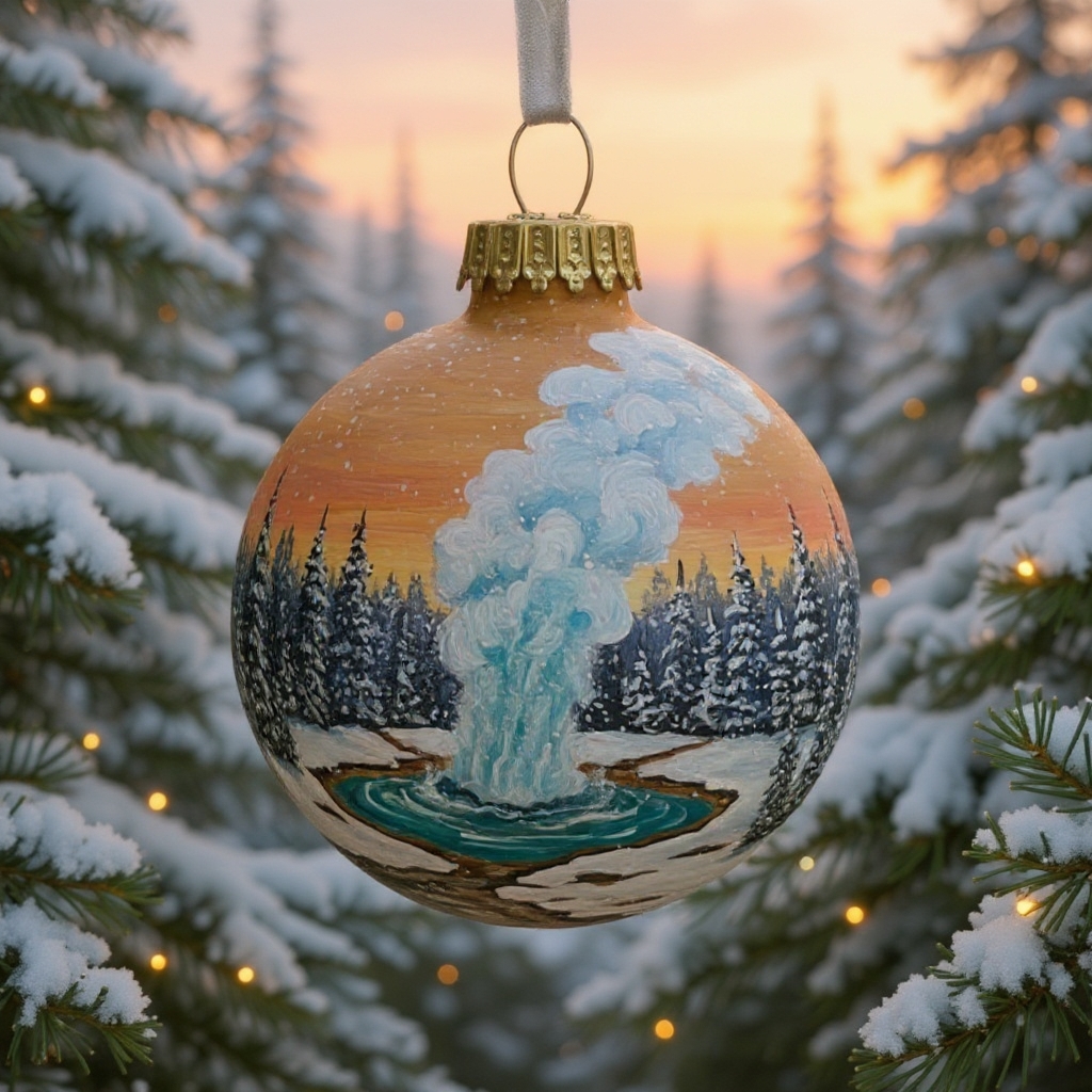 🎁✨ American Natural Wonders Collection – Hand-Painted Glass Ornaments, Perfect Holiday Gift 🎄