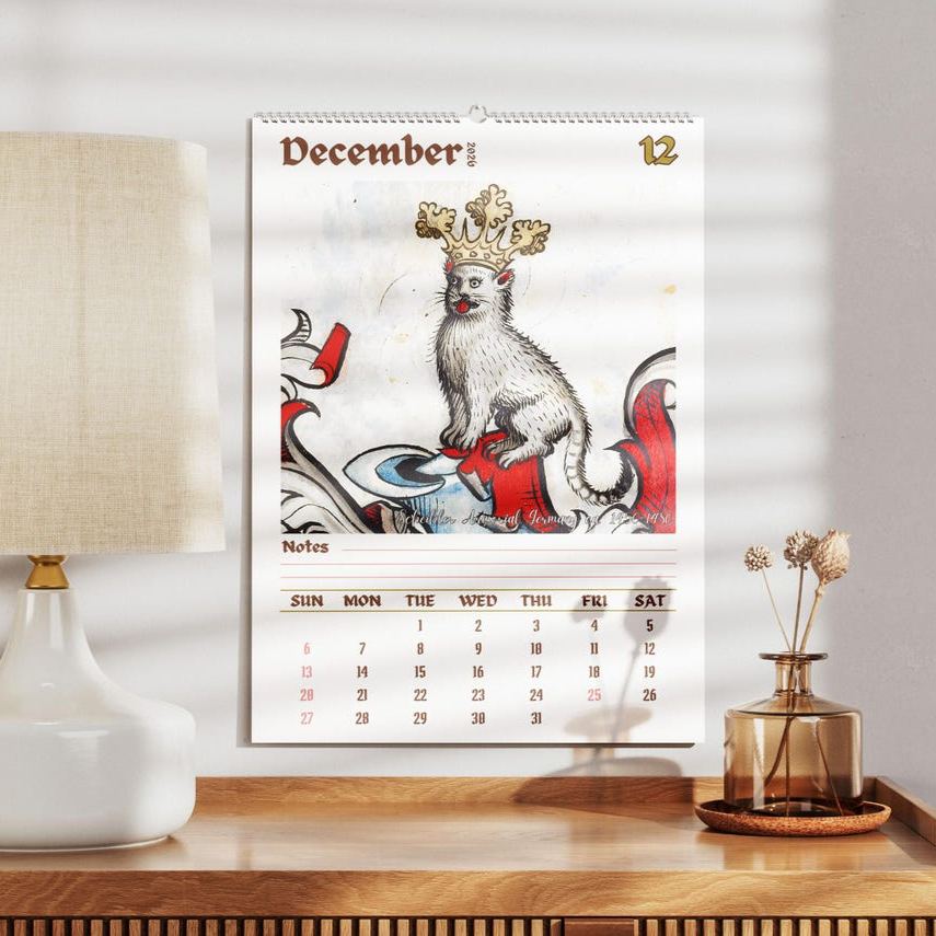 Ugly Medieval Cats 2026 Wall Calendar