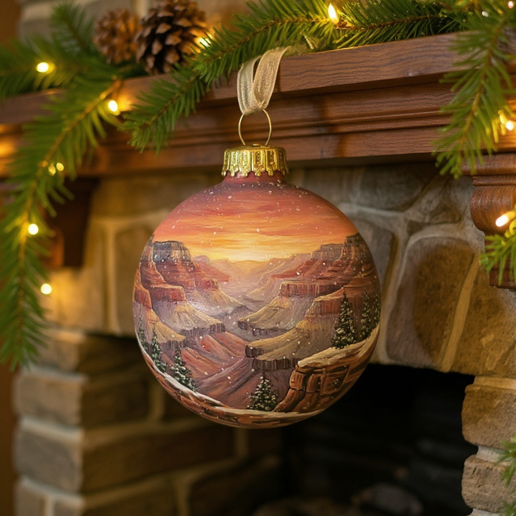 🎁✨ American Natural Wonders Collection – Hand-Painted Glass Ornaments, Perfect Holiday Gift 🎄