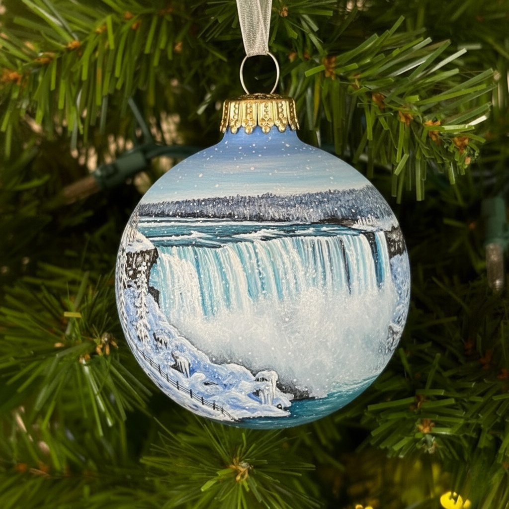 🎁✨ American Natural Wonders Collection – Hand-Painted Glass Ornaments, Perfect Holiday Gift 🎄