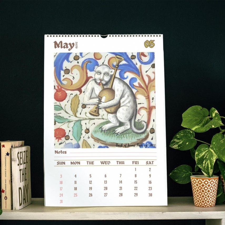 Ugly Medieval Cats 2026 Wall Calendar