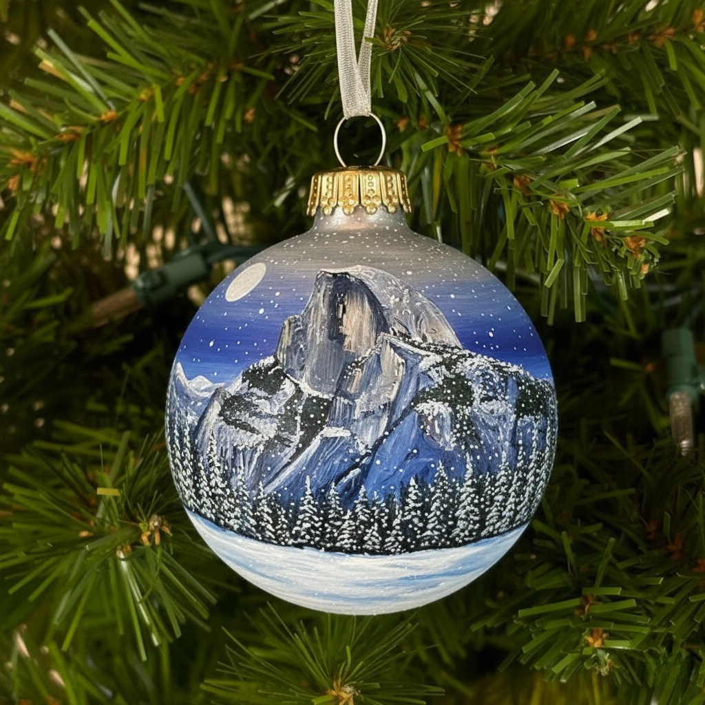 🎁✨ American Natural Wonders Collection – Hand-Painted Glass Ornaments, Perfect Holiday Gift 🎄