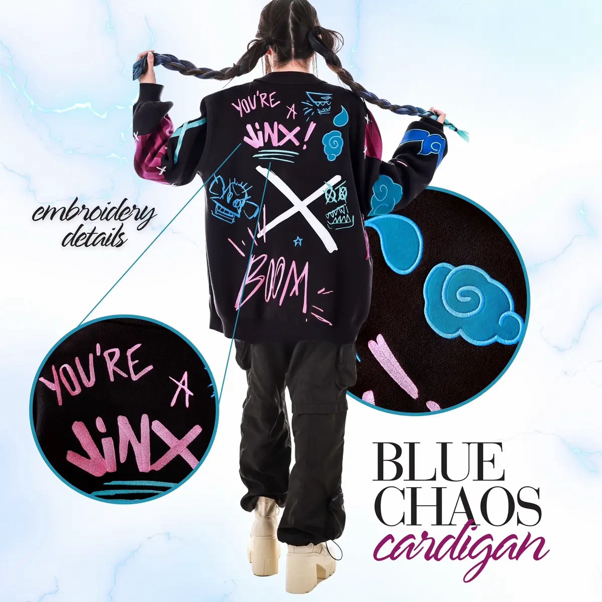 BLUE CHAOS CARDIGAN