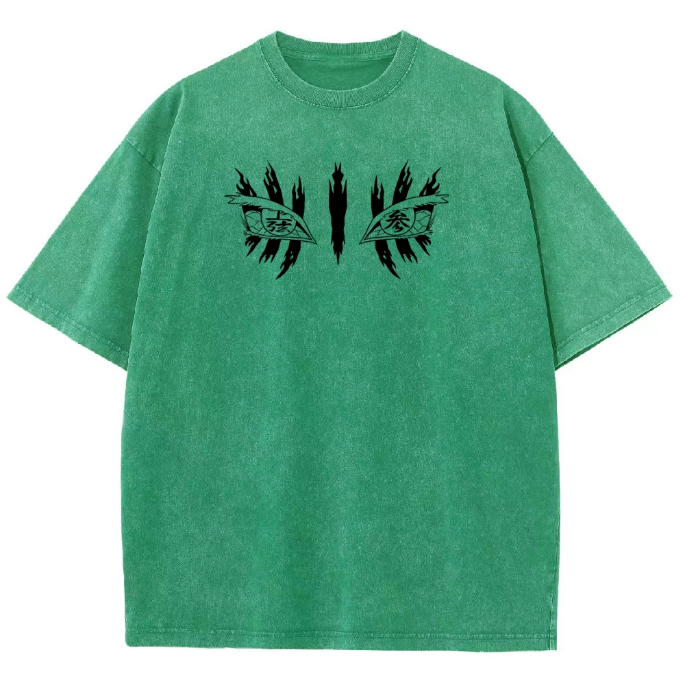 Demon Slayer Akaza Unisex Fit Washed T-Shirt 2508017343
