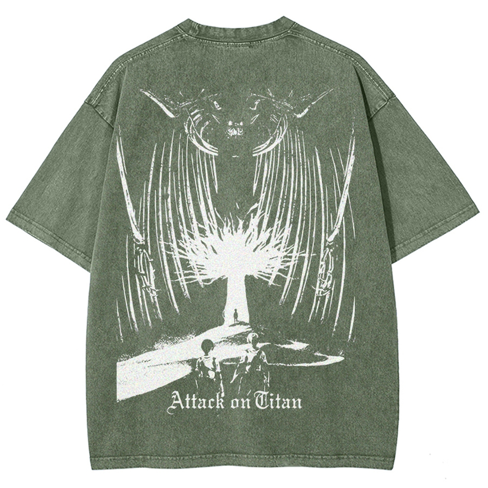 Attack On Titan Unisex Fit Washed T-Shirt 2503000071