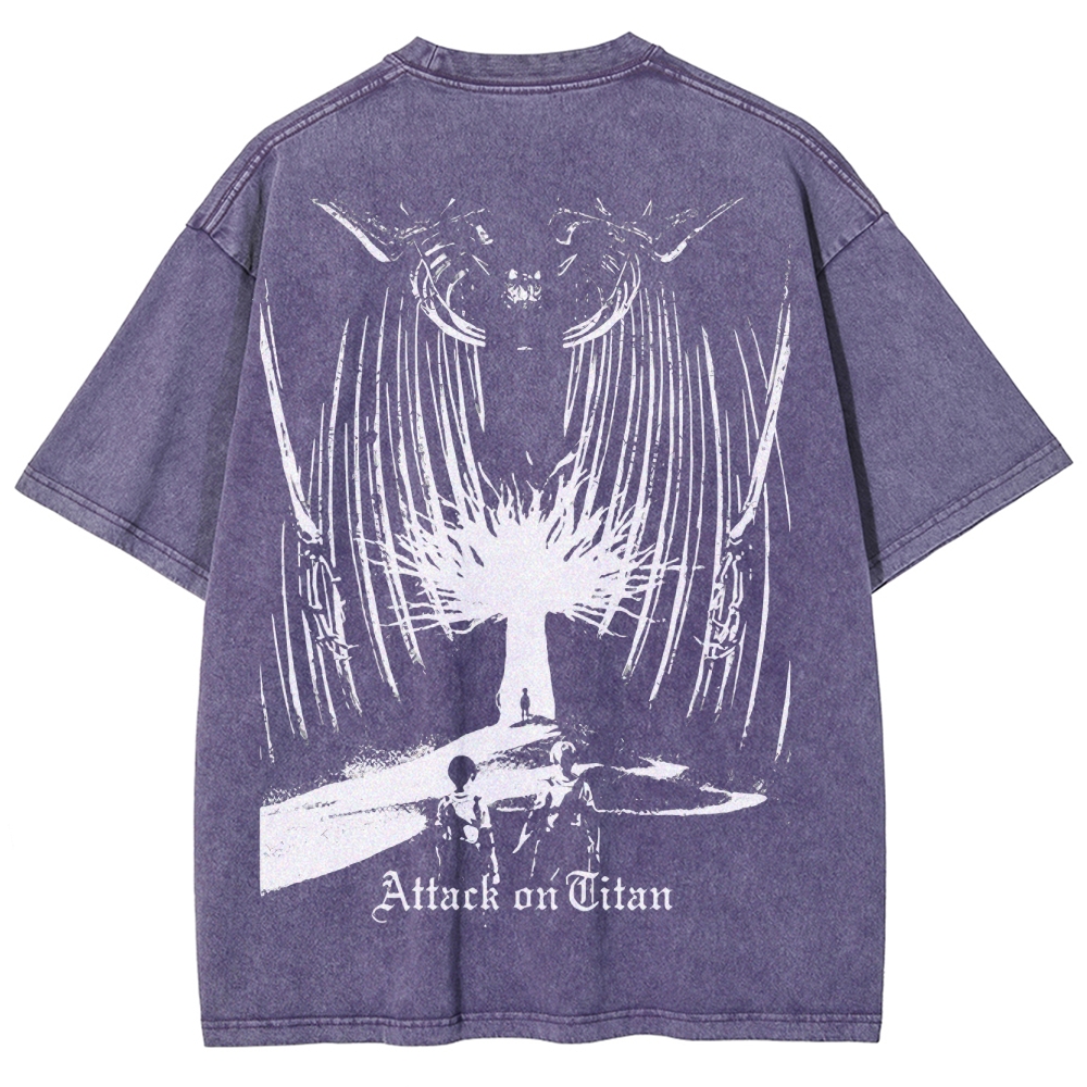 Attack On Titan Unisex Fit Washed T-Shirt 2503000071