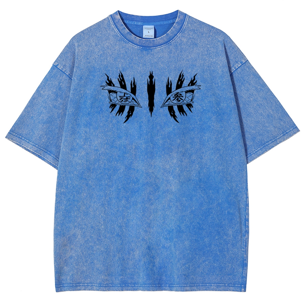 Demon Slayer Akaza Unisex Fit Washed T-Shirt 2508017343