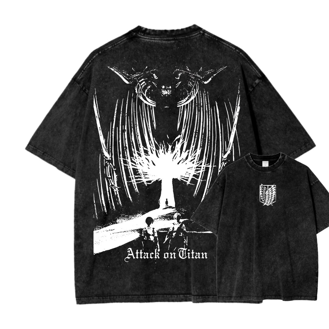 Attack On Titan Unisex Fit Washed T-Shirt 2503000071
