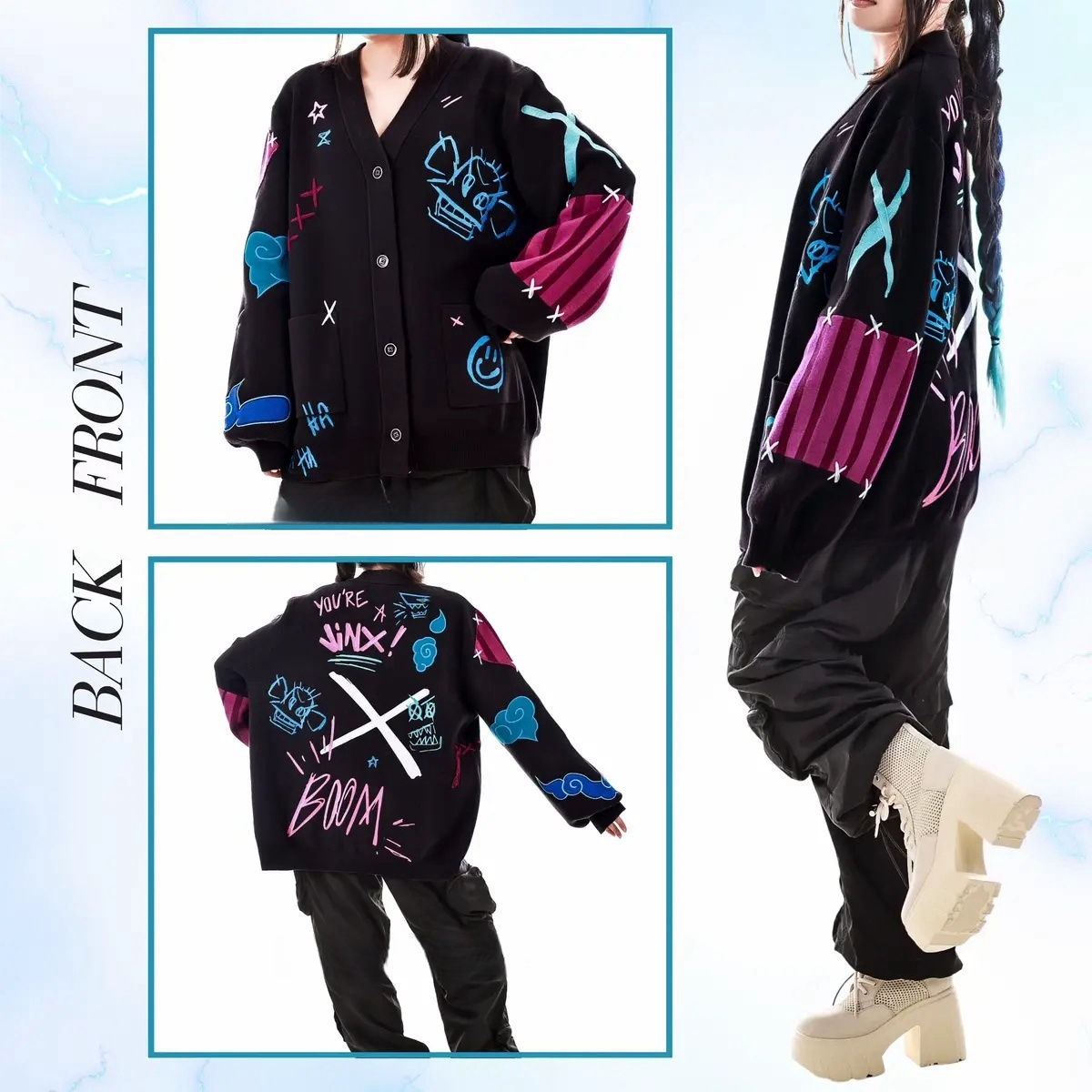 BLUE CHAOS CARDIGAN