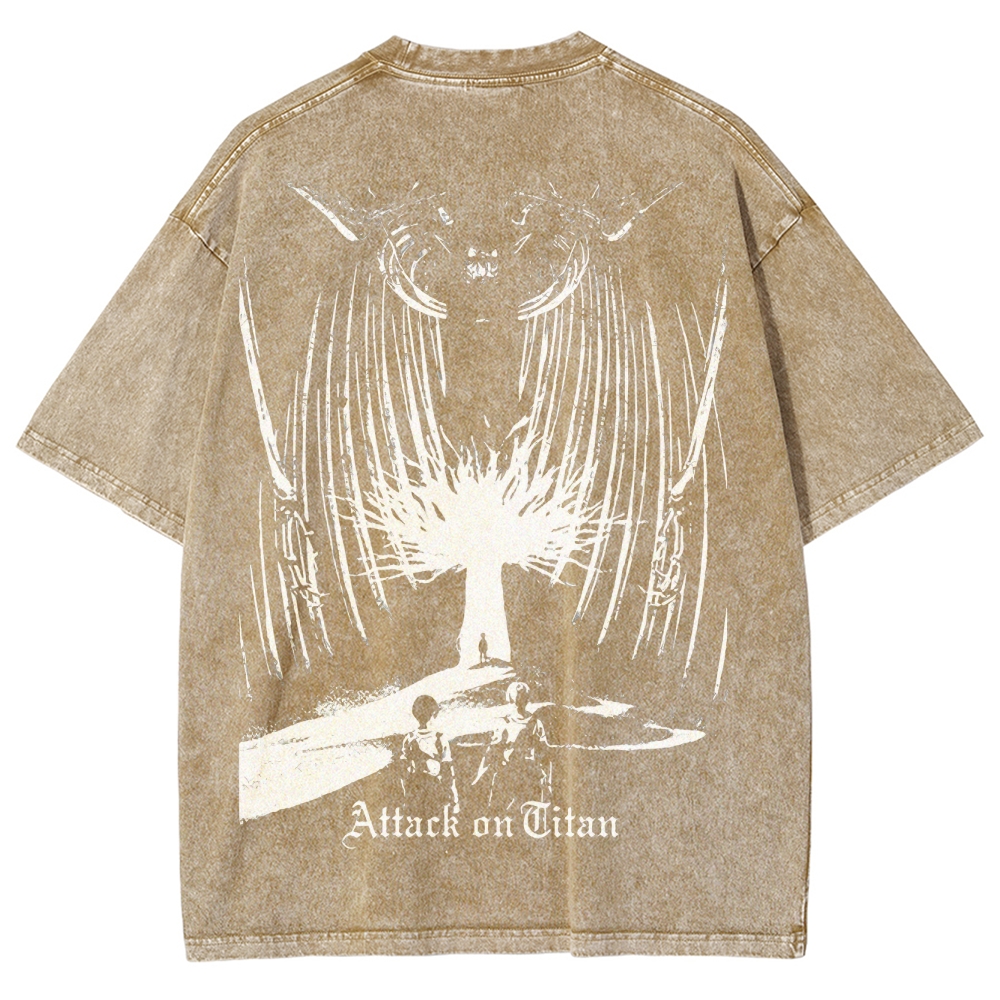 Attack On Titan Unisex Fit Washed T-Shirt 2503000071