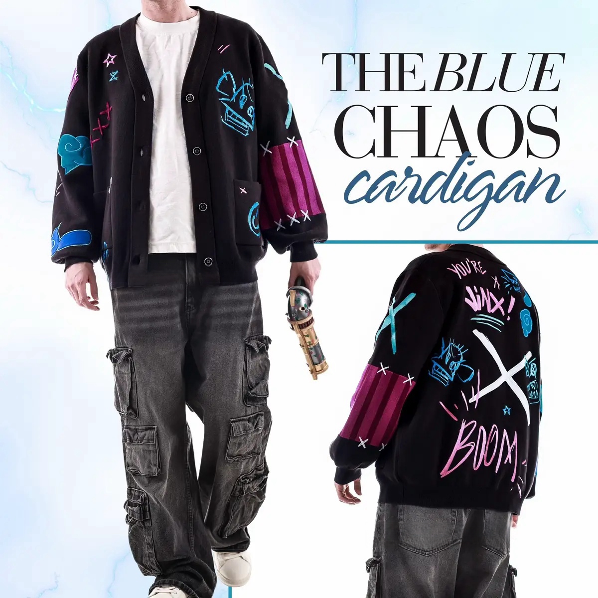 BLUE CHAOS CARDIGAN