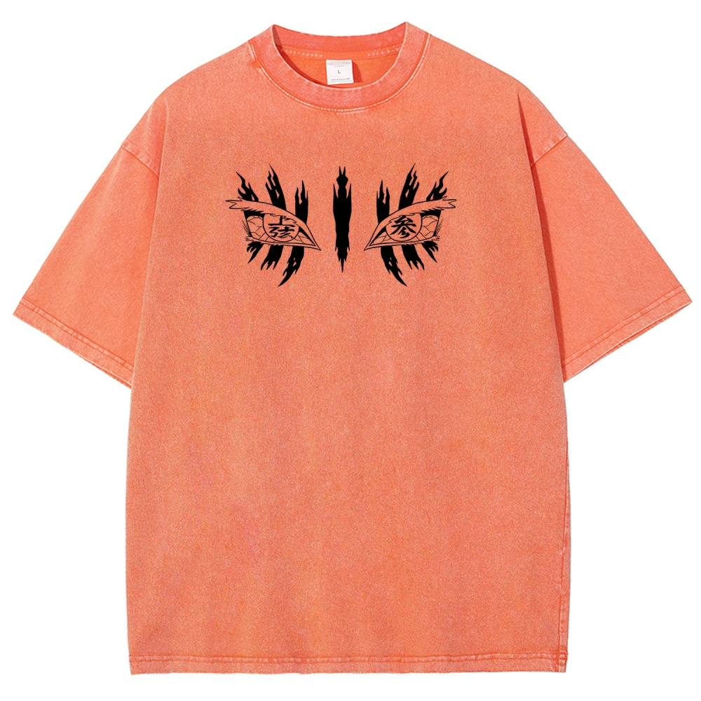 Demon Slayer Akaza Unisex Fit Washed T-Shirt 2508017343