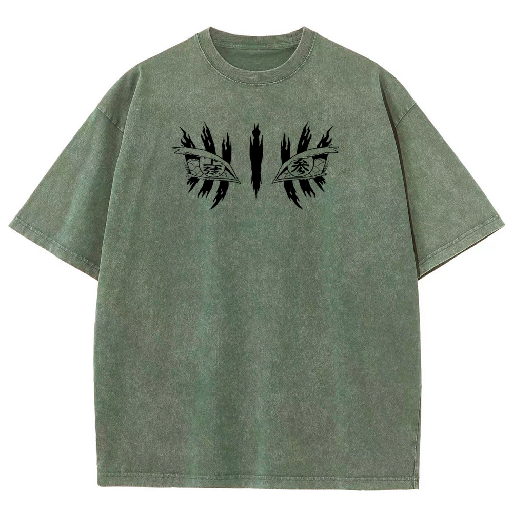 Demon Slayer Akaza Unisex Fit Washed T-Shirt 2508017343