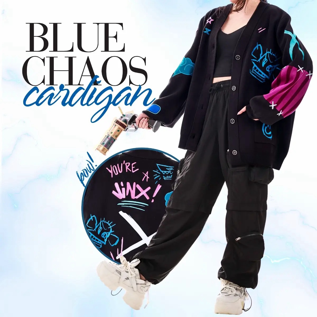 BLUE CHAOS CARDIGAN