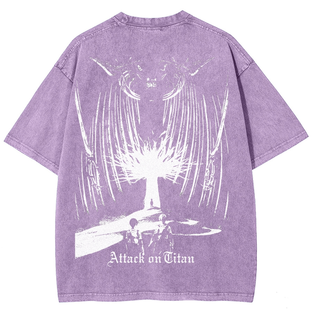 Attack On Titan Unisex Fit Washed T-Shirt 2503000071