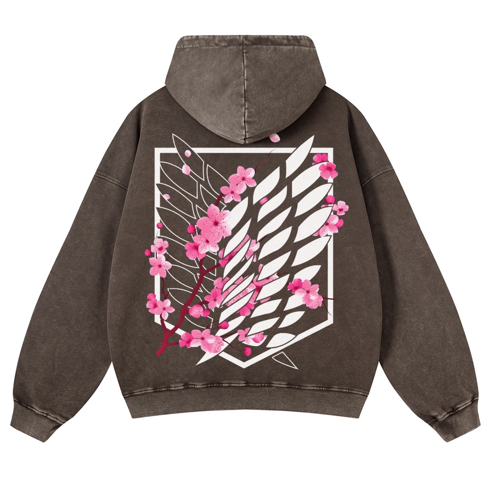 Attack on Titan Casual Washed Hoodies 2506023593
